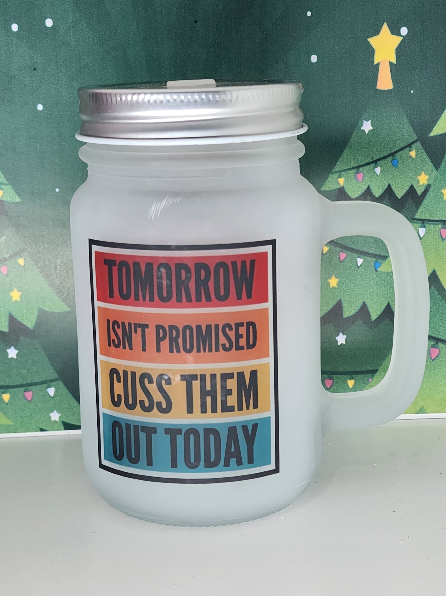 CLEARANCE frosted mason jar