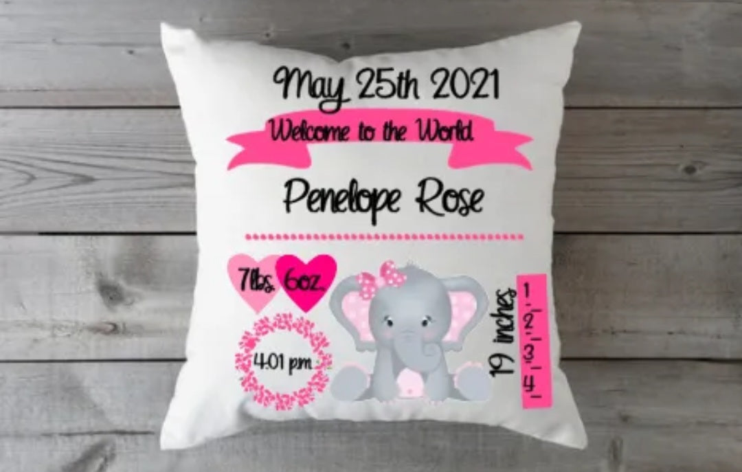 Birth Announcement Pillow