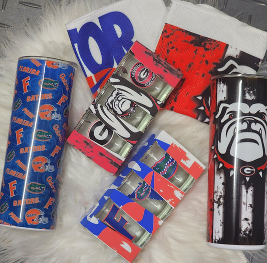 Ga or Fl 3 piece shot glass set