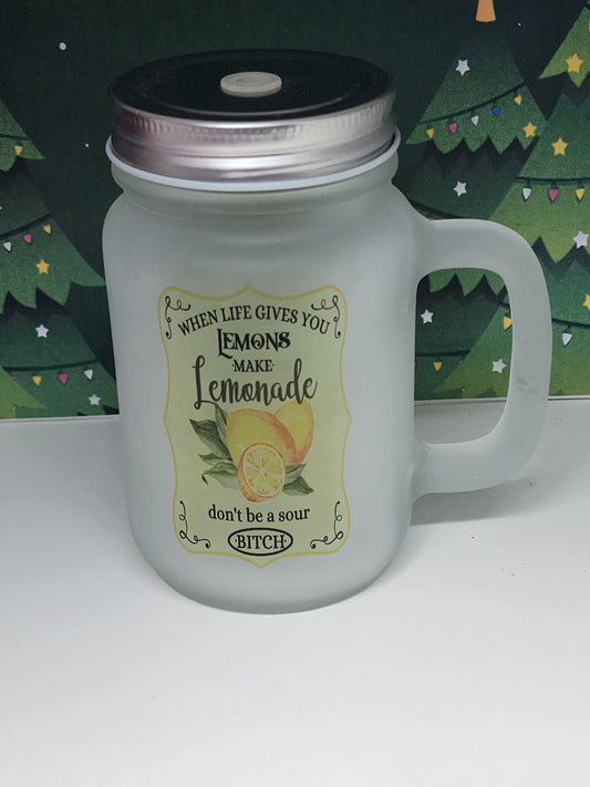 CLEARANCE frosted mason jar
