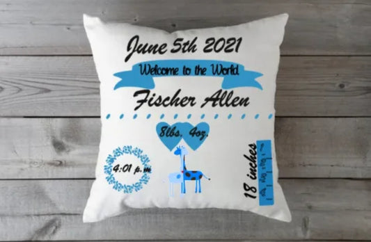 Birth Announcement Pillow